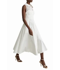 Reiss Hera Lace Detail Sleeveless Midi Dress