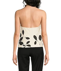 Reiss Jacquard Printed Beaded Halter Neck Coordinating Top