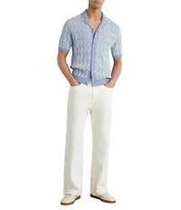 Reiss Johnny Wavy Stripe Short Sleeve Woven Shirt
