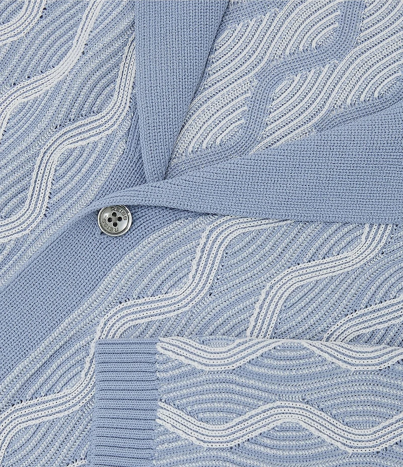 Reiss Johnny Wavy Stripe Short Sleeve Woven Shirt