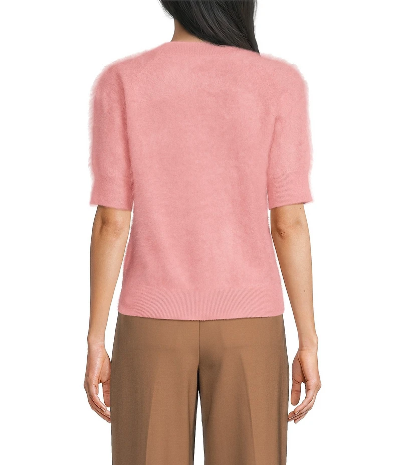 Reiss Julia Short Sleeve Brushed Cashmere Sweater