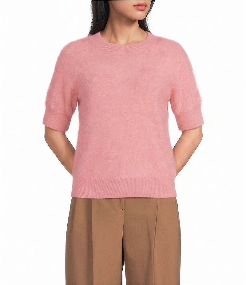 Reiss Julia Short Sleeve Brushed Cashmere Sweater