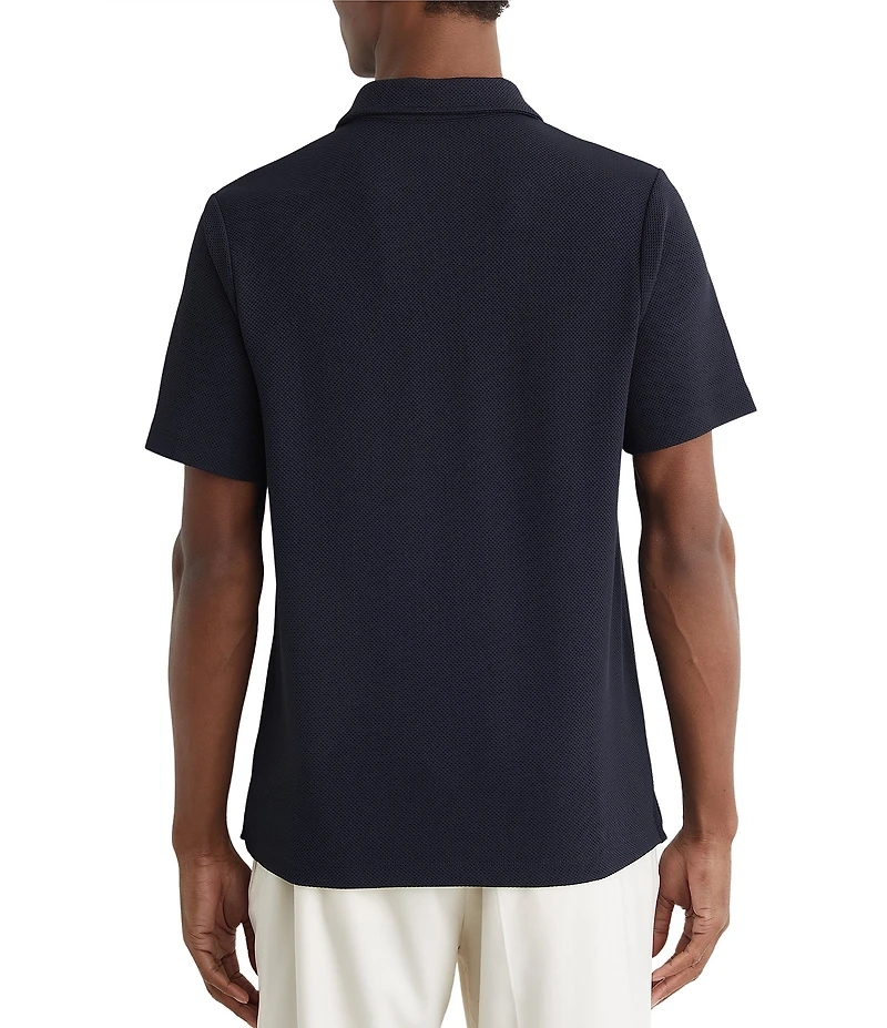 Reiss Kennedy Textured Short Sleeve Polo Shirt