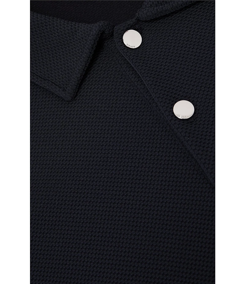 Reiss Kennedy Textured Short Sleeve Polo Shirt