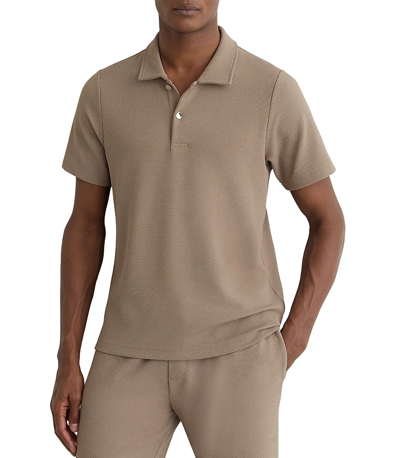 Reiss Kennedy Textured Short Sleeve Polo Shirt