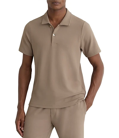 Reiss Kennedy Textured Short Sleeve Polo Shirt