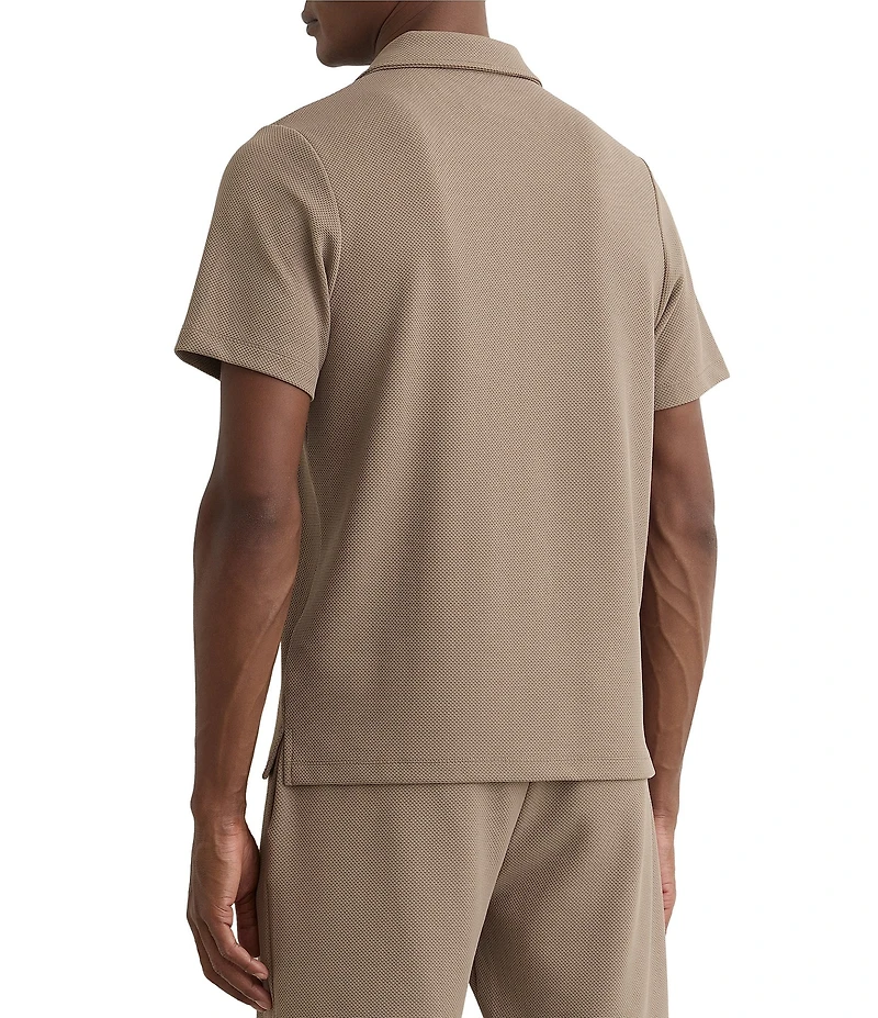 Reiss Kennedy Textured Short Sleeve Polo Shirt