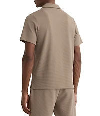 Reiss Kennedy Textured Short Sleeve Polo Shirt