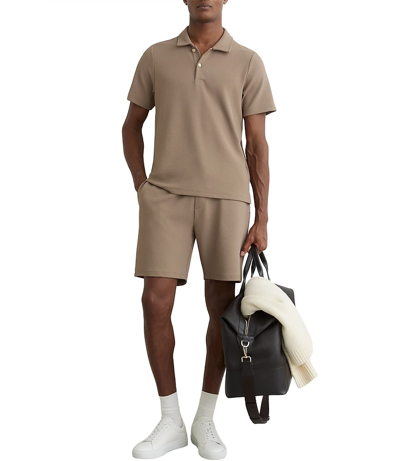 Reiss Kennedy Textured Short Sleeve Polo Shirt