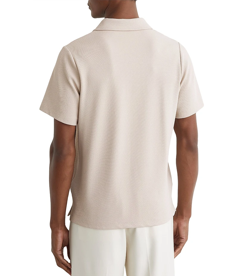 Reiss Kennedy Textured Short Sleeve Polo Shirt