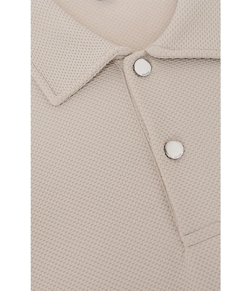 Reiss Kennedy Textured Short Sleeve Polo Shirt