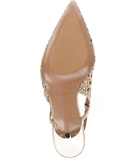 Reiss Lena Woven Leather Slingback Stiletto Pumps