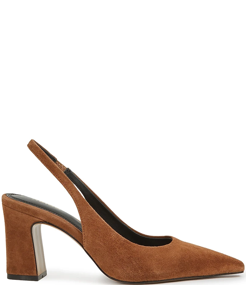 Reiss Lorena Leather Block Heel Slingback Dress Pumps