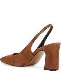 Reiss Lorena Leather Block Heel Slingback Dress Pumps