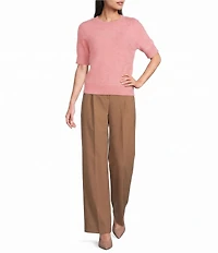 Reiss Luna High-Rise Pleated Wide Leg Pants