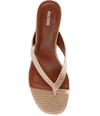 Reiss Mia Embossed Leather Toe Loop Thong Kitten Heel Sandals