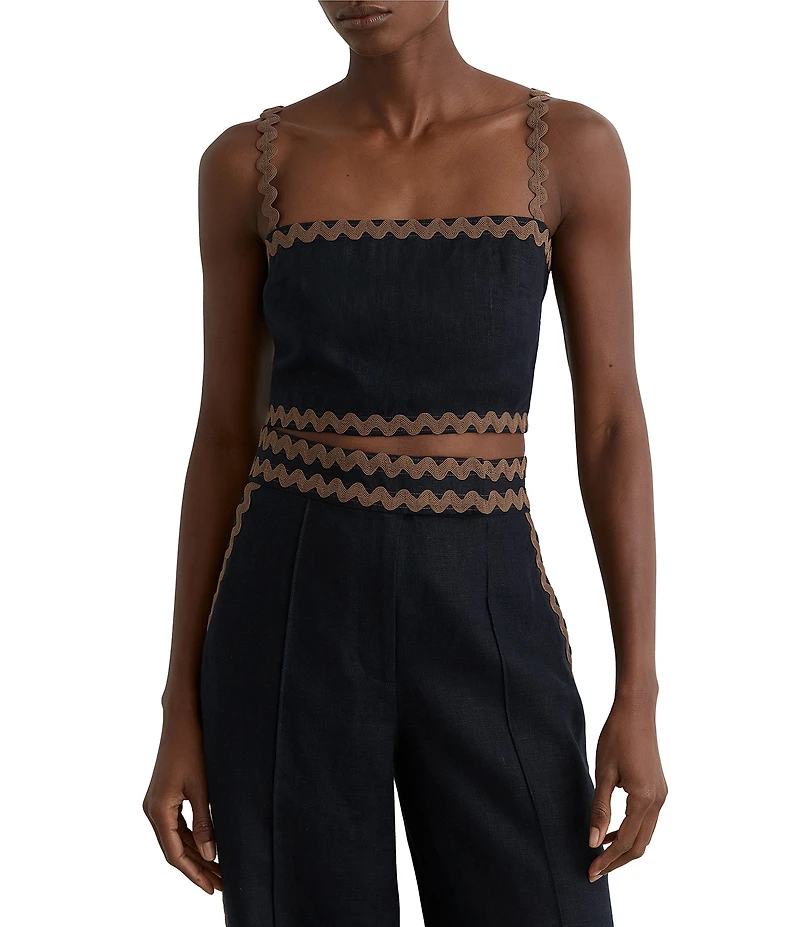 Reiss Mila Rick Rack Contrast Cropped Coordinating Top