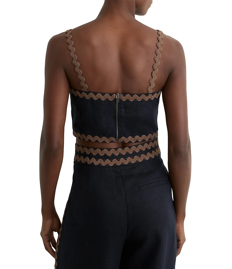 Reiss Mila Rick Rack Contrast Cropped Coordinating Top