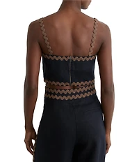 Reiss Mila Rick Rack Contrast Cropped Coordinating Top