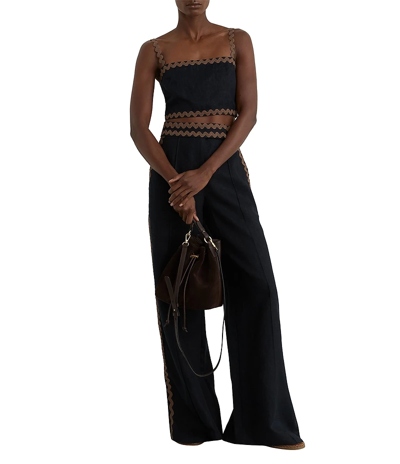 Reiss Mila Rick Rack Contrast Cropped Coordinating Top
