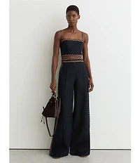 Reiss Mila Rick Rack Contrast Cropped Coordinating Top