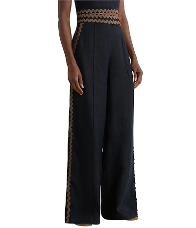 Reiss Mila Wave Trim Wide Leg Coordinating Trousers