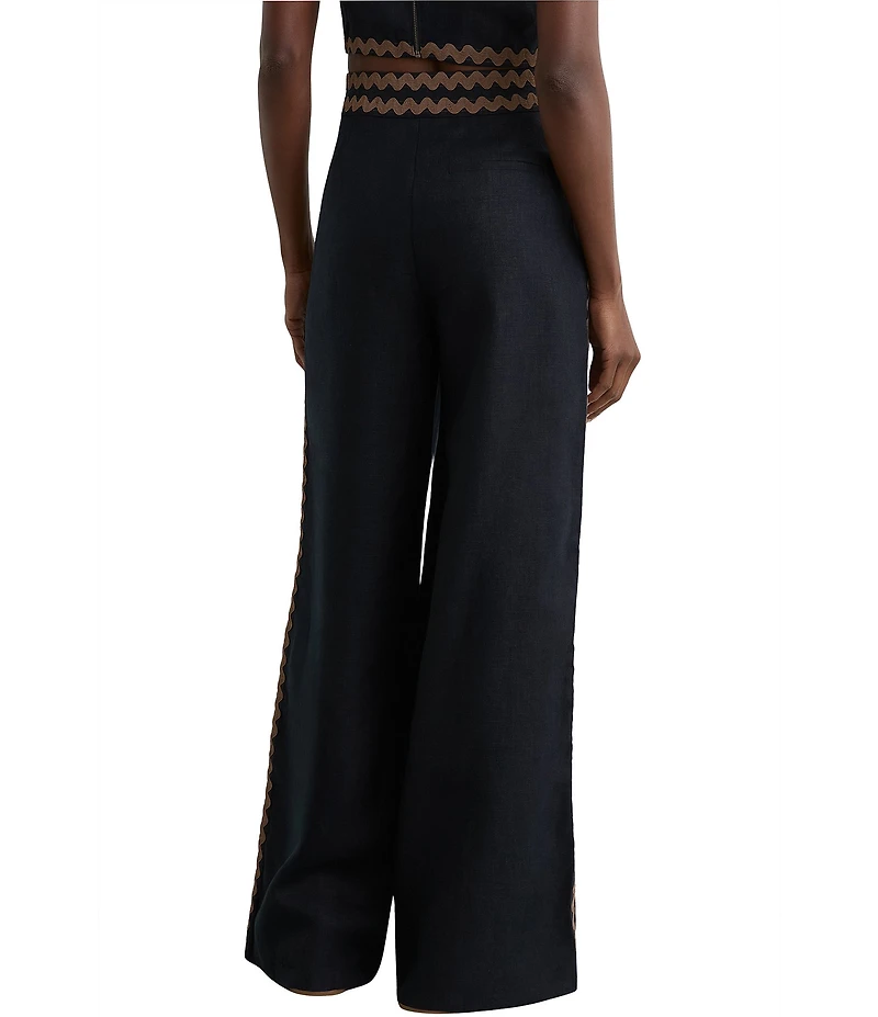 Reiss Mila Wave Trim Wide Leg Coordinating Trousers