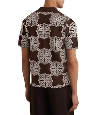 Reiss Mosaic Print Short Sleeve Woven Shirt