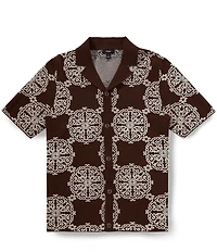 Reiss Mosaic Print Short Sleeve Woven Shirt
