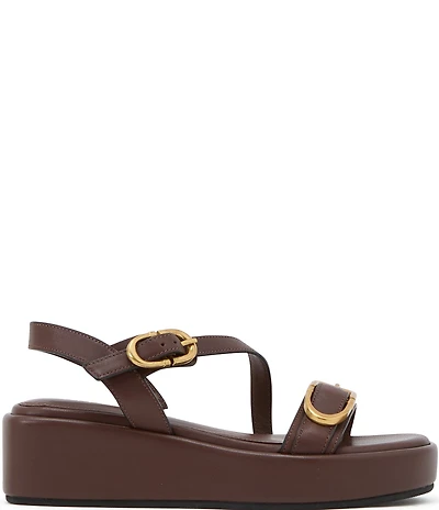 Reiss Nyla Leather Buckle Platform Sandals