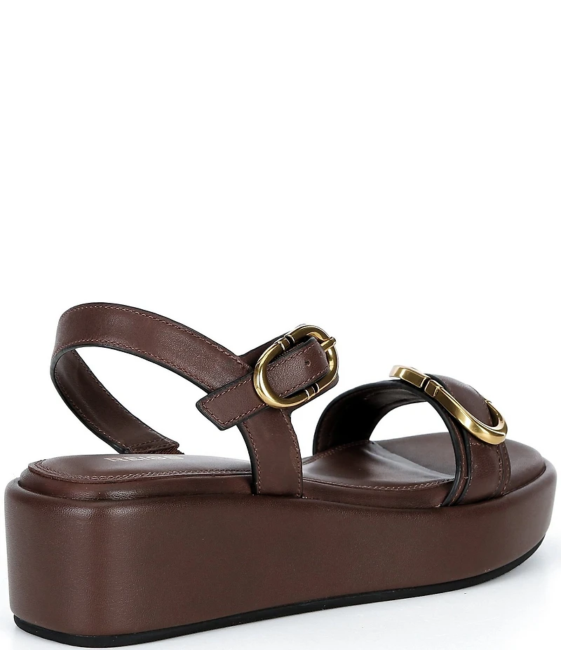 Reiss Nyla Leather Buckle Platform Sandals