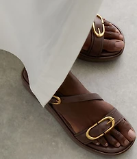 Reiss Nyla Leather Buckle Platform Sandals