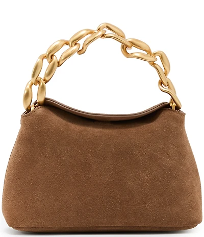 Reiss Peony Chain Grab Suede Mini Tote Bag