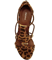 Reiss Roxanne Leopard Print Suede Strappy Stiletto Dress Sandals