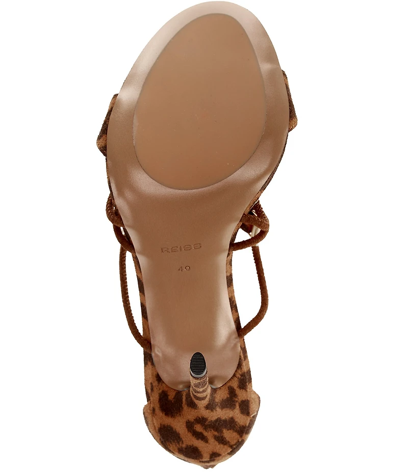 Reiss Roxanne Leopard Print Suede Strappy Stiletto Dress Sandals