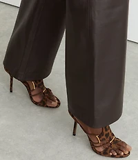 Reiss Roxanne Leopard Print Suede Strappy Stiletto Dress Sandals