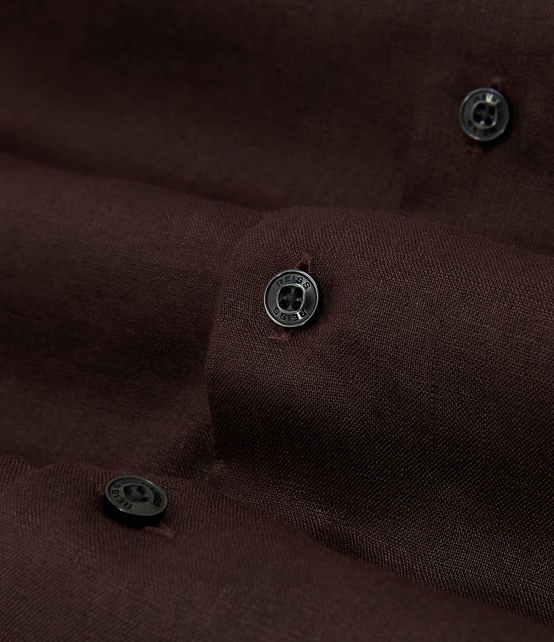 Reiss Ruban Linen Long Sleeve Woven Shirt