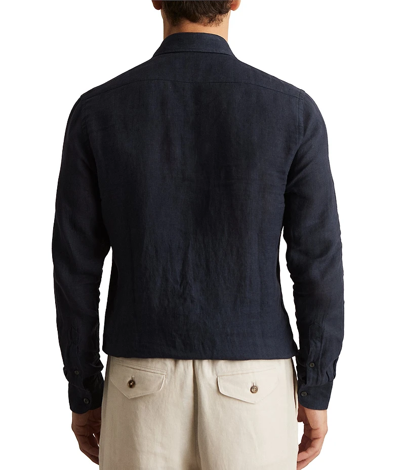 Reiss Ruban Linen Long Sleeve Woven Shirt