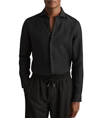 Reiss Ruban Linen Long Sleeve Woven Shirt