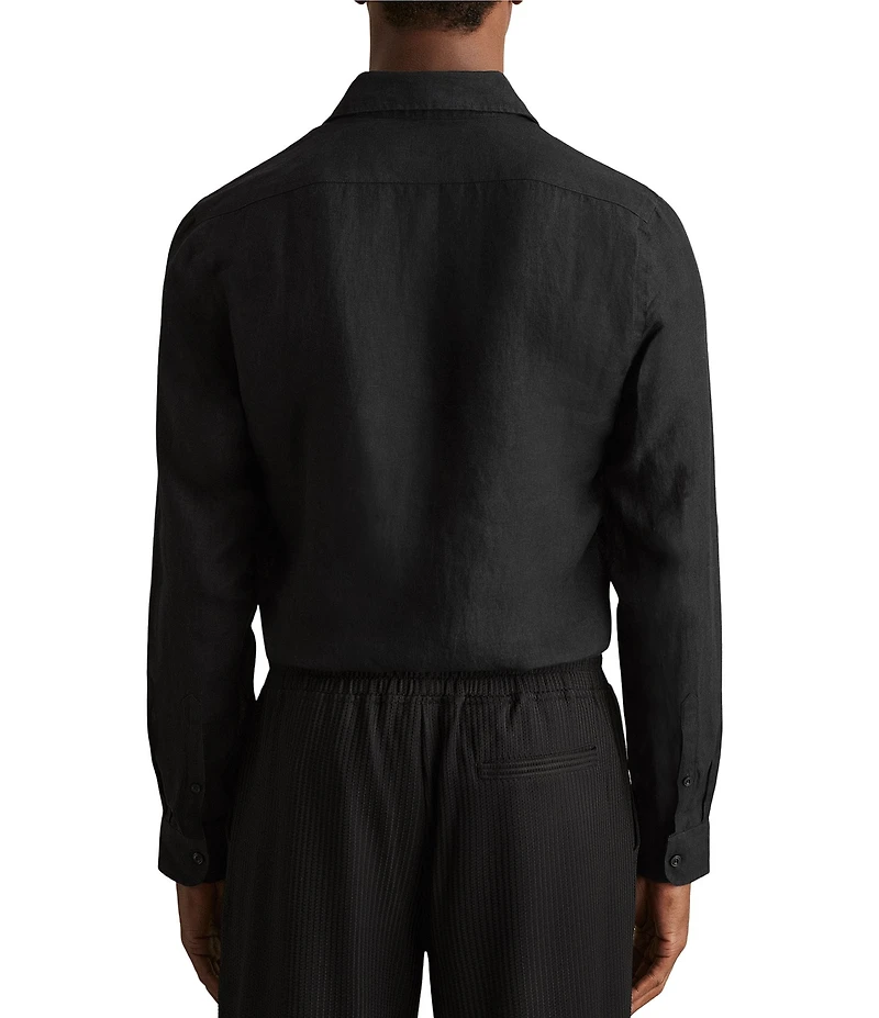 Reiss Ruban Linen Long Sleeve Woven Shirt