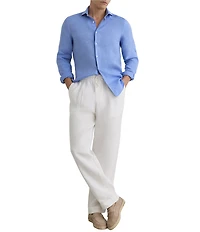 Reiss Ruban Linen Long Sleeve Woven Shirt
