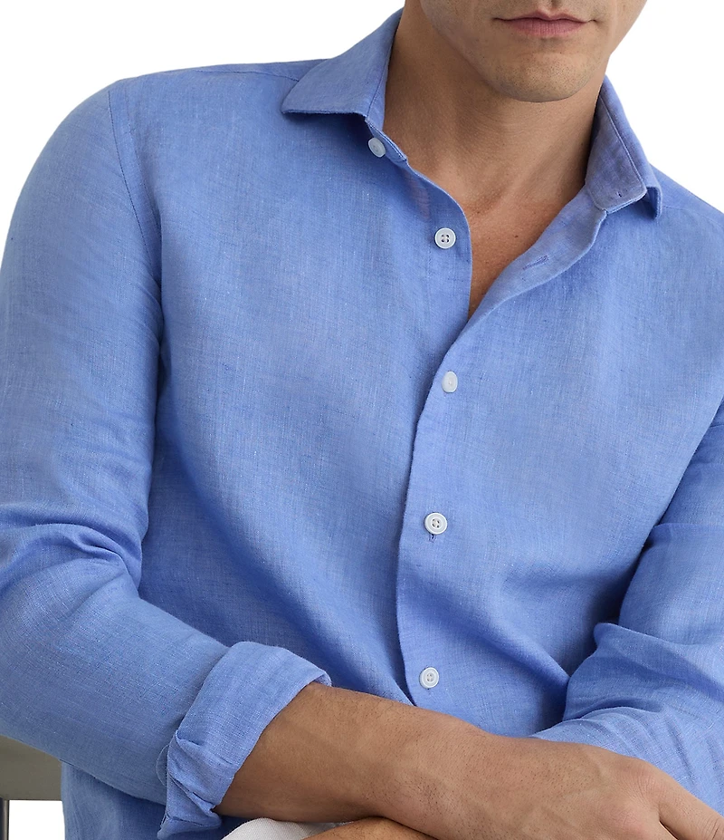 Reiss Ruban Linen Long Sleeve Woven Shirt