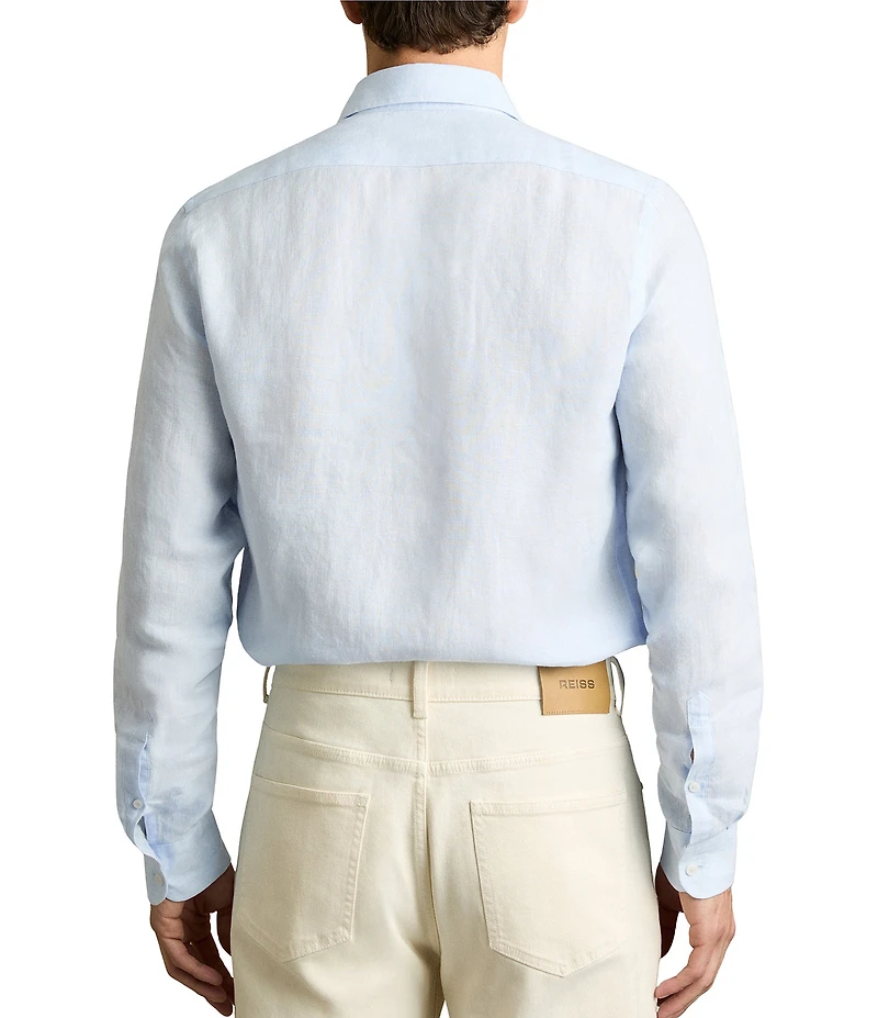 Reiss Ruban Linen Long Sleeve Woven Shirt