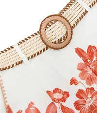 Reiss Samira Floral Print High Rise Belted Shorts