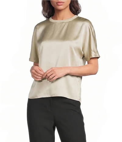 Reiss Silk Short Sleeve Top