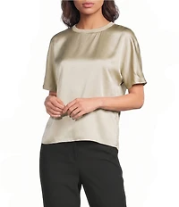 Reiss Silk Short Sleeve Top