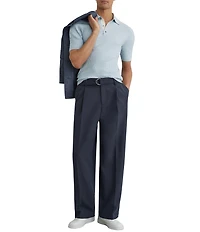 Reiss Slim Fit Era Textured Short Sleeve Polo Shirt