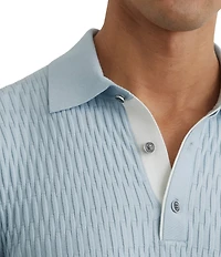 Reiss Slim Fit Era Textured Short Sleeve Polo Shirt