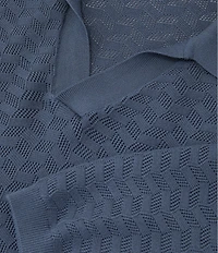 Reiss Slim Fit Sol Textured Johnny Collar Short Sleeve Polo Shirt