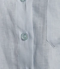Reiss Solena Linen Collar 3/4 Sleeve Loose Crop Shirt